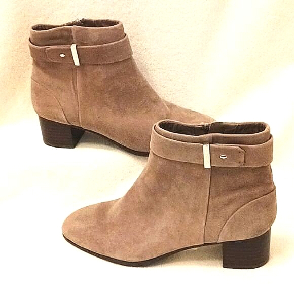 Essex Lane REAL SUEDE LEATHER  Ankle Boots Tan Booties Sz 6.5 Coastal Festival - Picture 1 of 16